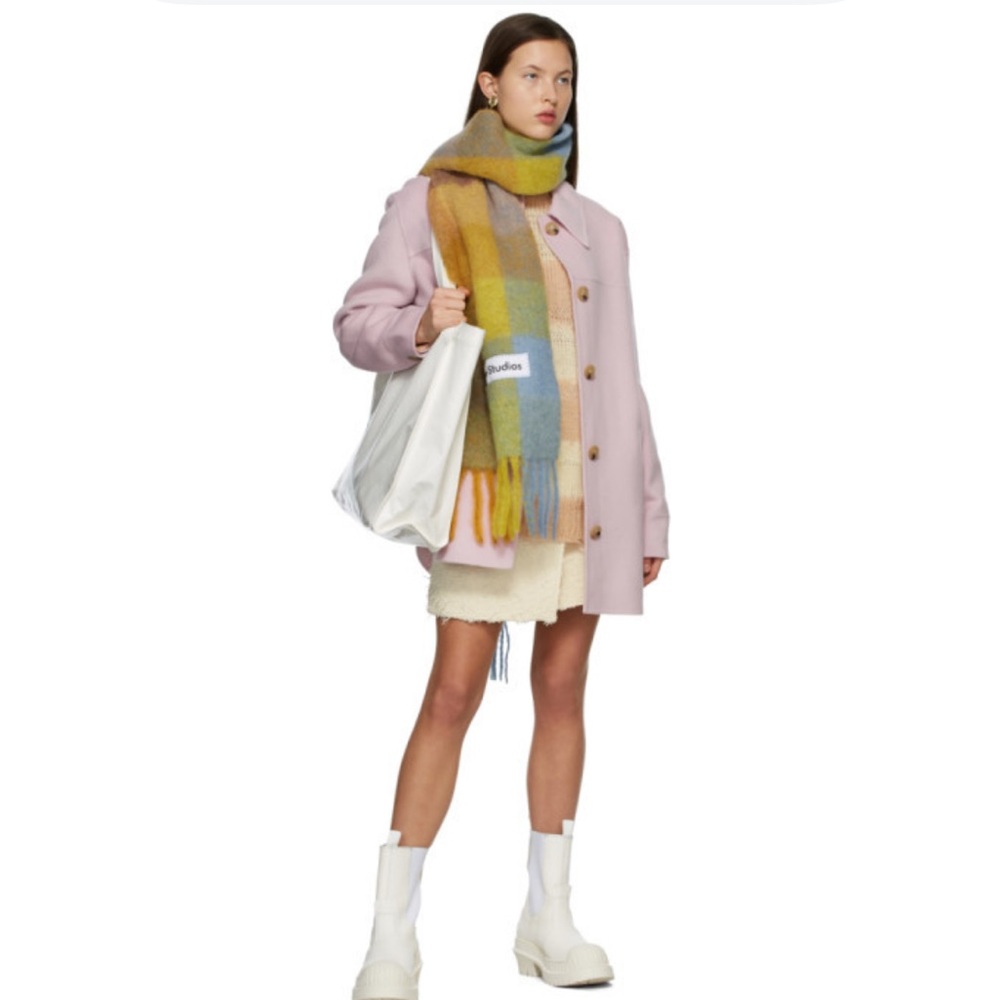 Acne Studios 100% Wool Shirt Jacket in Light Purple Pink - Picture 3 of 8